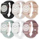 Pulseiras esportivas de silicone compatíveis com o Apple Watch, pacote com 6