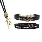 Pulseiras Femininas Couro NOSSA SENHORA Kit C / 02 + Colar Ajustável Fé Pulseiras Femininas Couro NOSSA SENHORA Kit C / 02 + Colar Ajustável Fé