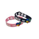 pulseiras identificação autismo 22cm pai e mãe de autista com regulagem cores preta azul rosa 10un pulseiras identificação autismo 22cm pai e mãe de autista com regulagem cores preta azul rosa 10un