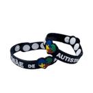 pulseiras identificação autismo 22cm pai e mãe de autista com regulagem cores preta azul rosa 10un