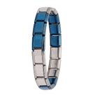 Pulseiras joias femininas pulseira elástica pulseira de aço inoxidável azul-prata-a Pulseiras joias femininas pulseira elástica pulseira de aço inoxidável azul-prata-a