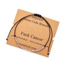 Pulseiras JoyCuff Breast Cancer Morse Code Silver Beads