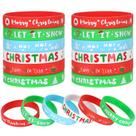 Pulseiras JUNEBRUSHS 42 unidades de pulseiras de Natal de silicone 20,3 cm