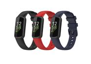 Pulseiras Lemspum Sporty compatíveis com Fitbit Inspire 3 preto/vermelho/azul marinho