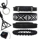 Pulseiras Masculinas Kit C/04 INDÍGENA TRIBAL + 2 Colares Círculo de Fogo Top de Linha
