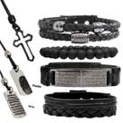 Pulseiras Masculinas Kit C/04 PAI NOSSO + 2 Colares Top de Linha