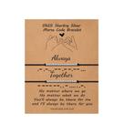 Pulseiras Morse Code Ieftop Always Together, 2 peças em prata S925
