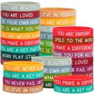 Pulseiras motivacionais de silicone JUNEBRUSHS 64 unidades Macaron