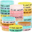 Pulseiras motivacionais de silicone JUNEBRUSHS 64 unidades para unissex