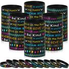 Pulseiras motivacionais Morcheiong 100 peças de silicone pretas