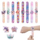 Pulseiras Party Favor Little World Slap, 8 peças de unicórnio brilhante