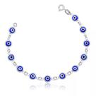 Pulseiras Prata Original Modelo Olho Grego Azul Turco