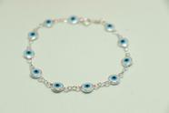 Pulseiras Prata Pura 925 Olho Grego Branco