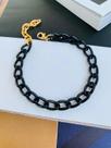 Pulseiras preta banhado a Ouro pulseira de corrente preta Unissex Pulseiras preta banhado a Ouro pulseira de corrente preta Unissex