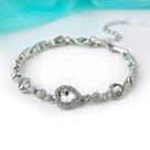 Pulseiras pulseira de strass de cristal pulseira de corrente de coração branco