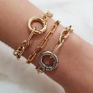 Pulseiras Semi Joia Maximalismo mosquetão Ouro e Prata
