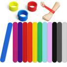 Pulseiras Slap Bracelets Novelty Place Silicone Rainbow, pacote com 12