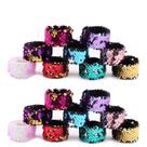 Pulseiras Slap Childom, pacote com 20 pingentes reversíveis em 2 cores