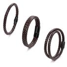 Pulseiras SOMEITIA 3 peças de couro trançado italiano 20 cm Pulseiras SOMEITIA 3 peças de couro trançado italiano 20 cm