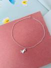 Pulseiras Tornozeleiras Semi Joia Prata 925 Verniz Diamond Borboleta com ponto de luz