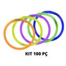 Pulseiras tubo neon Kit com 100 peças
