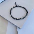 Pulseiras Unissex Semi Joia mini elo português a Ródio Negro