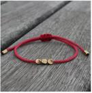 Pulseiras Vermelha Kaballah Com 3 Detalhes Em Metal Dourados