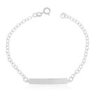 Pulsera Chapa Feminina Prata 925
