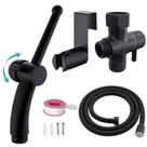 Pulverizador de bidé BARROCK Matte Black 120 cm para controle de pressão