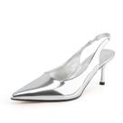 Pumps Heels heelchic Kitten para mulheres em prata metálica