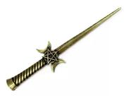 Punhal Athame Wicca Triluna Para Ritual Ouro Sem Corte 20 cm