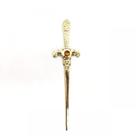Punhal Metal Dourado Brilhante Pedra Amarela 15 Cm