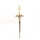 Punhal Metal Dourado Brilhante Pedra Amarela 15 Cm