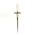 Punhal Metal Dourado Brilhante Pedra Azul 15 Cm