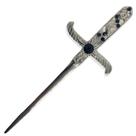 Punhal Metal Prata Brilhante Com Pedras Pretas e Strass