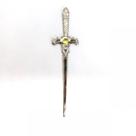 Punhal metal Prata Brilhante Verde 15 Cm Punhal metal Prata Brilhante Verde 15 Cm