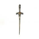 Punhal metal Prata Envelhecida Pedra Amarela15 Cm Punhal metal Prata Envelhecida Pedra Amarela15 Cm