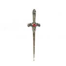 Punhal metal Prata Envelhecida Pedra Vermelha15 Cm Punhal metal Prata Envelhecida Pedra Vermelha15 Cm
