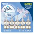 Purificador de ar Glade Plugins Óleo Perfumado e Linho Limpo 10x20ml Purificador de ar Glade Plugins Óleo Perfumado e Linho Limpo 10x20ml