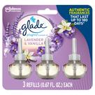 Purificador de ar Glade Plugins reabastece lavanda e baunilha 60mlX3