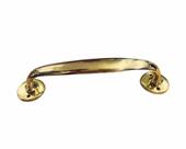 Puxador alca lisa latao fundido dourado com roseta 26cm 115m