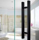 Puxador Barra Chata 40cm Preto fosco Alumínio Porta Vidro madeira e pivotante