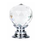 Puxador Bola Cristal Clássico 30mm Para Moveis Cromado Mixso
