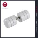 Puxador Boleado Duplo Branco em Alumínio - Kit com 1 - Ref: 544116