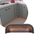 Puxador Concha Colonial Puxador para armário de cozinha Puxadores para moveis 12pç
