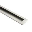Puxador Concha De Embutir Retangular Em Aço Inox12cm