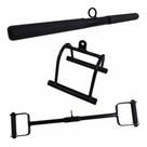Puxador D 80 cm + Puxador Triângulo Remada + Puxador Reto 50cm Profissional Academia Puxador D 80 cm + Puxador Triângulo Remada + Puxador Reto 50cm Profissional Academia
