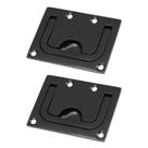 Puxador de embutir Bitray em aço inoxidável 316 preto 7,6 x 5,6 cm