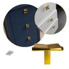 Puxador de Gavetas Portas Armários Guarda Roupa Dourado Tiatto 35mm Puxador de Gavetas Portas Armários Guarda Roupa Dourado Tiatto 35mm