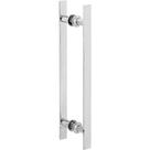 Puxador De Porta De Correr Duplo Cromado 30cm
